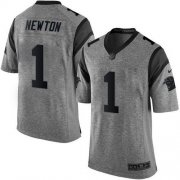 Wholesale Cheap Nike Panthers #1 Cam Newton Gray Men's Stitched NFL Limited Gridiron Gray Jersey