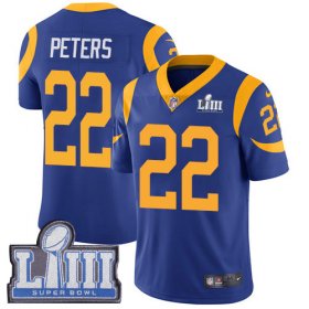 Wholesale Cheap Nike Rams #22 Marcus Peters Royal Blue Alternate Super Bowl LIII Bound Men\'s Stitched NFL Vapor Untouchable Limited Jersey