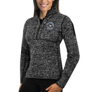 Wholesale Cheap Pittsburgh Penguins Antigua Women's Fortune 1/2-Zip Pullover Sweater Charcoal