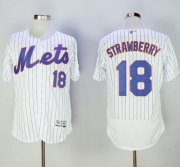 Wholesale Cheap Mets #18 Darryl Strawberry White(Blue Strip) Flexbase Authentic Collection Stitched MLB Jersey