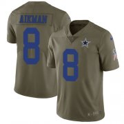 Wholesale Cheap Nike Cowboys #8 Troy Aikman Olive Youth Stitched NFL Limited 2017 Salute to Service Jersey