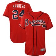 Wholesale Cheap Braves #24 Deion Sanders Red Flexbase Authentic Collection Stitched MLB Jersey
