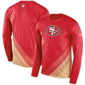 Wholesale Cheap Men\'s San Francisco 49ers Nike Scarlet Sideline Legend Prism Performance Long Sleeve T-Shirt