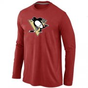 Wholesale Cheap NHL Pittsburgh Penguins Big & Tall Logo Long Sleeve T-Shirt Red