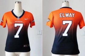 Wholesale Cheap Nike Broncos #7 John Elway Orange/Blue Women\'s Stitched NFL Elite Fadeaway Fashion Jersey