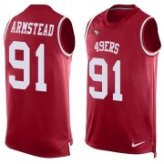 Wholesale Cheap Nike 49ers #91 Arik Armstead Red Team Color Men's Stitched NFL Limited Tank Top Jersey