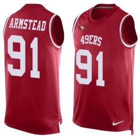 Wholesale Cheap Nike 49ers #91 Arik Armstead Red Team Color Men\'s Stitched NFL Limited Tank Top Jersey