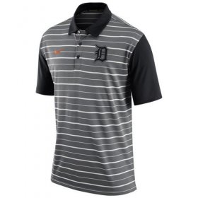 Wholesale Cheap Men\'s Detroit Tigers Nike Gray Dri-FIT Stripe Polo