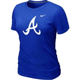 Wholesale Cheap Women\'s Atlanta Braves Heathered Nike Blue Blended T-Shirt