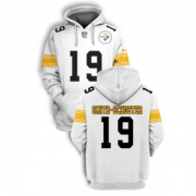 Wholesale Cheap Men's White Pittsburgh Steelers #19 JuJu Smith-Schuster 2021 Pullover Hoodie