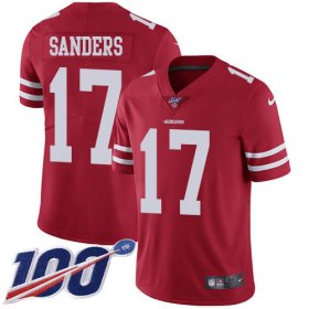 Wholesale Cheap Nike 49ers #17 Emmanuel Sanders Red Team Color Youth Stitched NFL 100th Season Vapor Limited Jersey