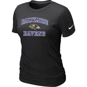 Wholesale Cheap Women\'s Nike Baltimore Ravens Heart & Soul NFL T-Shirt Black