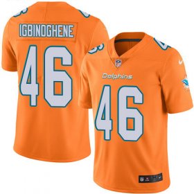 Wholesale Cheap Nike Dolphins #46 Noah Igbinoghene Orange Men\'s Stitched NFL Limited Rush Jersey