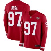 Wholesale Cheap Nike 49ers #97 Nick Bosa Red Team Color Men's Stitched NFL Limited Therma Long Sleeve Jersey