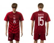 Wholesale Cheap Czech #15 Baros Red Home Soccer Country Jersey