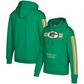 Wholesale Cheap Green Bay Packers Mitchell & Ness Three Stripe Pullover Hoodie Green