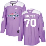 Wholesale Cheap Adidas Capitals #70 Braden Holtby Purple Authentic Fights Cancer Stitched Youth NHL Jersey