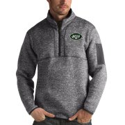 Wholesale Cheap New York Jets Antigua Fortune Quarter-Zip Pullover Jacket Charcoal