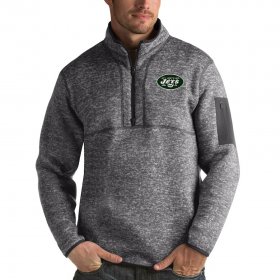 Wholesale Cheap New York Jets Antigua Fortune Quarter-Zip Pullover Jacket Charcoal