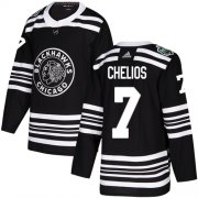 Wholesale Cheap Adidas Blackhawks #7 Chris Chelios Black Authentic 2019 Winter Classic Stitched NHL Jersey