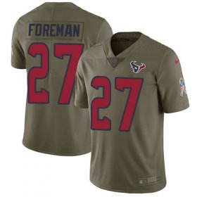Wholesale Cheap Nike Texans #27 D\'Onta Foreman Olive Men\'s Stitched NFL Limited 2017 Salute to Service Jersey