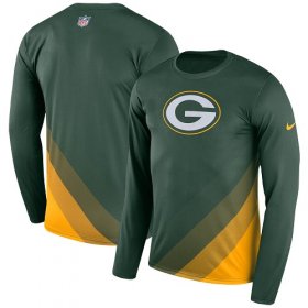 Wholesale Cheap Men\'s Green Bay Packers Nike Green Sideline Legend Prism Performance Long Sleeve T-Shirt