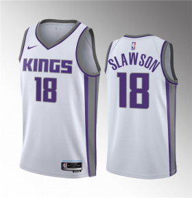 Wholesale Cheap Men\'s Sacramento Kings #18 Jalen Slawson White 2023 Draft Association Edition Stitched Jersey