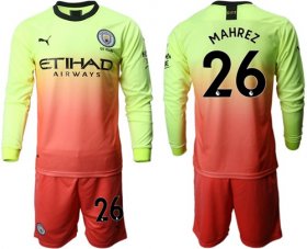 Wholesale Cheap Manchester City #26 Mahrez Third Long Sleeves Soccer Club Jersey