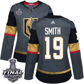 Wholesale Cheap Adidas Golden Knights #19 Reilly Smith Grey Home Authentic 2018 Stanley Cup Final Women\'s Stitched NHL Jersey