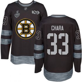 Wholesale Cheap Adidas Bruins #33 Zdeno Chara Black 1917-2017 100th Anniversary Stanley Cup Final Bound Stitched NHL Jersey