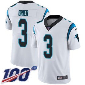 Wholesale Cheap Nike Panthers #3 Will Grier White Youth Stitched NFL 100th Season Vapor Untouchable Limited Jersey