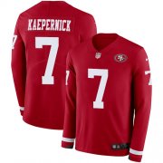 Wholesale Cheap Nike 49ers #7 Colin Kaepernick Red Team Color Men's Stitched NFL Limited Therma Long Sleeve Jersey