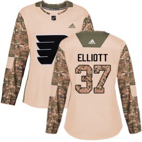 Wholesale Cheap Adidas Flyers #37 Brian Elliott Camo Authentic 2017 Veterans Day Women\'s Stitched NHL Jersey