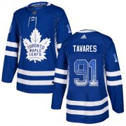 Wholesale Cheap Adidas Maple Leafs #91 John Tavares Blue Home Authentic Drift Fashion Stitched NHL Jersey