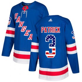 Wholesale Cheap Adidas Rangers #3 James Patrick Royal Blue Home Authentic USA Flag Stitched NHL Jersey