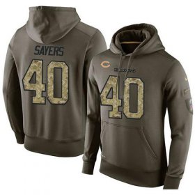 Wholesale Cheap NFL Men\'s Nike Chicago Bears #40 Gale Sayers Stitched Green Olive Salute To Service KO Performance Hoodie