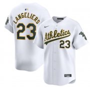 Cheap Men's Oakland Athletics #23 Shea Langeliers White Home Limited Stitched Jersey