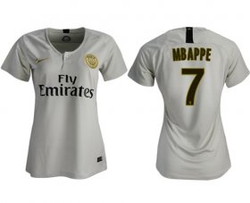 Wholesale Cheap Women\'s Paris Saint-Germain #7 Mbappe Away Soccer Club Jersey