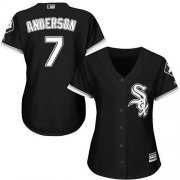 Wholesale Cheap White Sox #7 Tim Anderson Black Alternate Women's Stitched MLB Jersey
