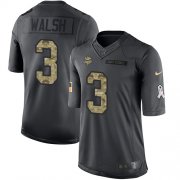 Wholesale Cheap Nike Vikings #3 Blair Walsh Black Men's Stitched NFL Limited 2016 Salute To Service Jersey