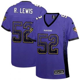 Wholesale Cheap Nike Ravens #52 Ray Lewis Purple Team Color Women\'s Stitched NFL Elite Drift Fashion Jersey