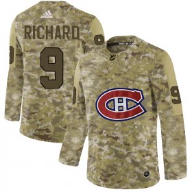 Wholesale Cheap Adidas Canadiens #9 Maurice Richard Camo Authentic Stitched NHL Jersey