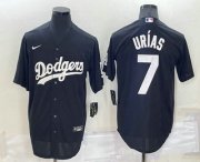 Wholesale Cheap Men's Los Angeles Dodgers #7 Julio Urias Black Turn Back The Clock Stitched Cool Base Jersey
