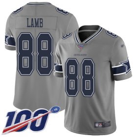Wholesale Cheap Nike Cowboys #88 CeeDee Lamb Gray Men\'s Stitched NFL Limited Inverted Legend 100th Season Jersey