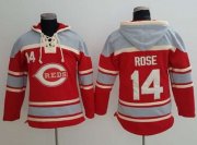 Wholesale Cheap Reds #14 Pete Rose Red Sawyer Hooded Sweatshirt MLB Hoodie