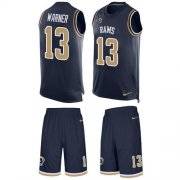 Wholesale Cheap Nike Rams #13 Kurt Warner Navy Blue Team Color Men's Stitched NFL Limited Tank Top Suit Jersey