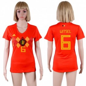 Wholesale Cheap Women\'s Belgium #6 Witsel Red Home Soccer Country Jersey