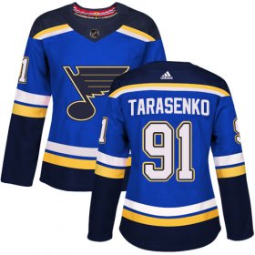 Wholesale Cheap Adidas Blues #91 Vladimir Tarasenko Blue Home Authentic Women\'s Stitched NHL Jersey