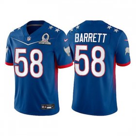 Wholesale Cheap Men\'s Tampa Bay Buccaneers #58 Shaquil Barrett 2022 Royal NFC Pro Bowl Stitched Jersey