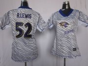 Wholesale Cheap Nike Ravens #52 Ray Lewis Zebra Women's Stitched NFL Elite Jersey
